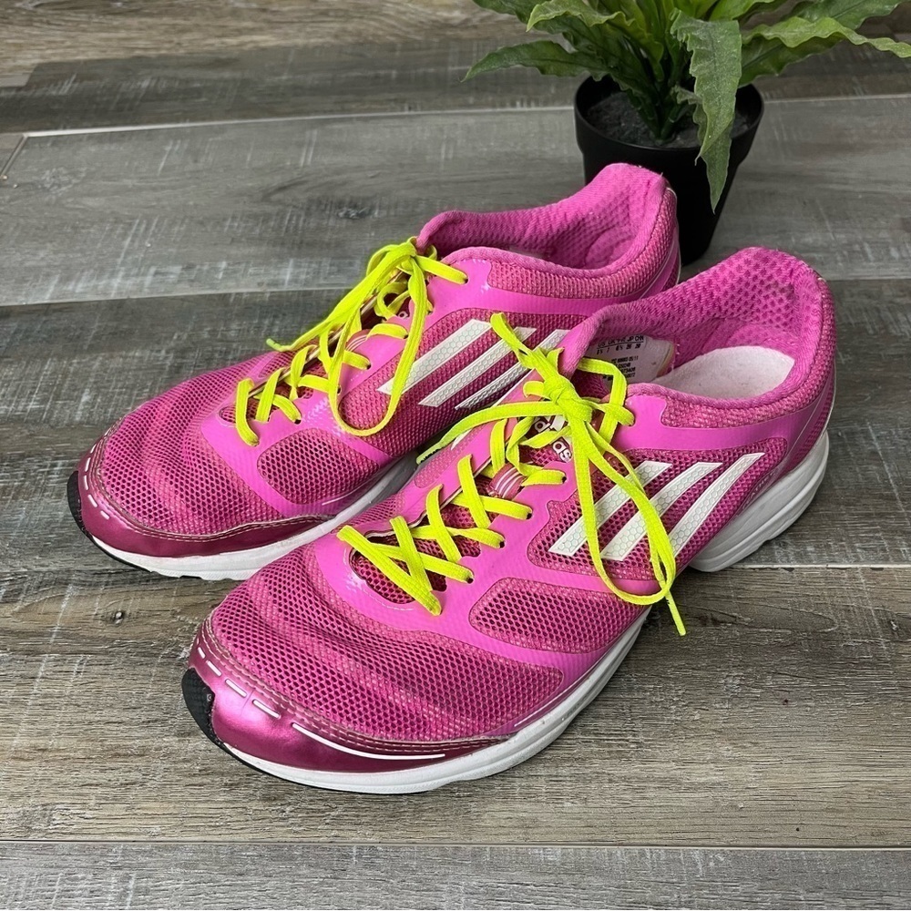 ADIDAS Adizero Pink White Feather Sprint Frame Size 8.5